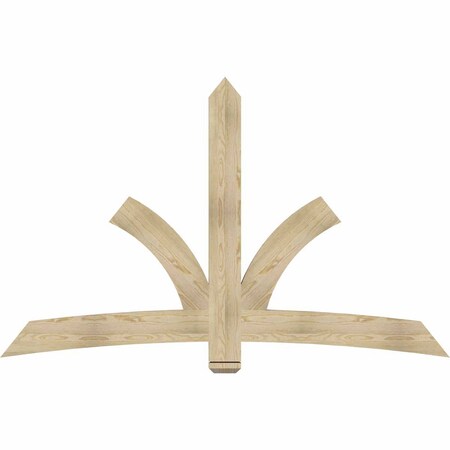 Ekena Millwork Davenport Rough Sawn Timber Gable Bracket, Douglas Fir, 84"W x 53"H x 2"D x 6"F, 15/12 Pitch GBW084X53X0206DAV00RDF